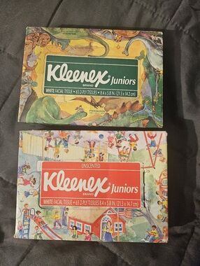 Vintage Kleenex Juniors Tissues Schoolhouse, dinosaurs 1995